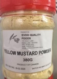 Mustard Powder Yellow 380g Tub Evoo QF