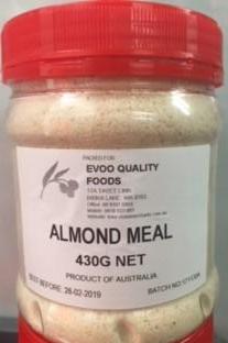 Almond Meal 430g Tub Evoo QF