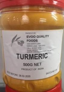 Turmeric Ground 500g Tub Evoo QF