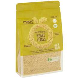 Nutritional Yeast Flakes Vegan Seasoning 200gm bag Macro Foods