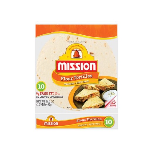 Tortillas Plain Flour 6" (24pc x 12pkts) Carton Mission (Code 21)