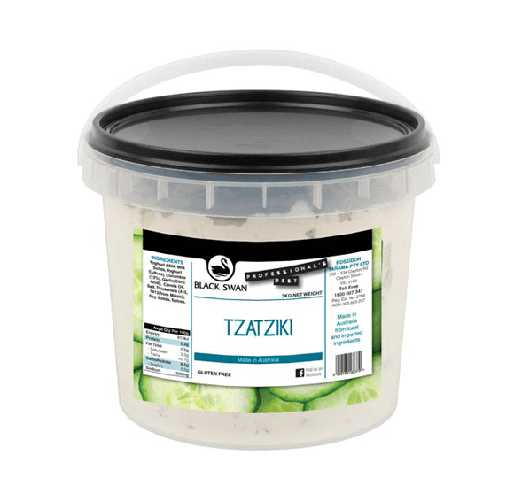Tzatziki Dip 3 x 2kg Carton Tub GF Black Swan Pre order 7 Days