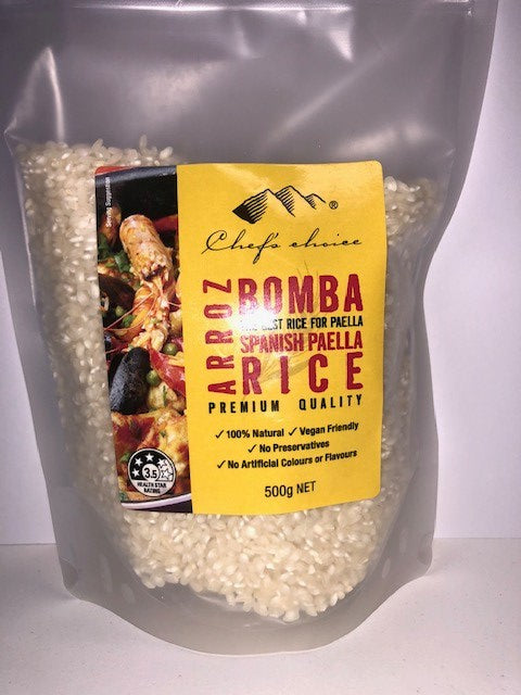 Bomba Spanish Paella Rice Chef's Choice 500gm 100% Natural Vegan Friendly