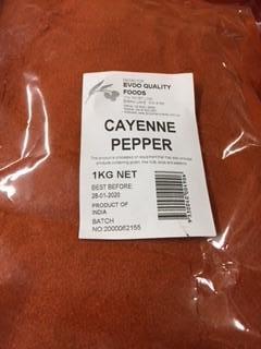 Cayenne Pepper 1kg Bag Evoo QF