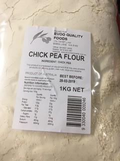 Chickpea Flour 1kg Bag Evoo GF