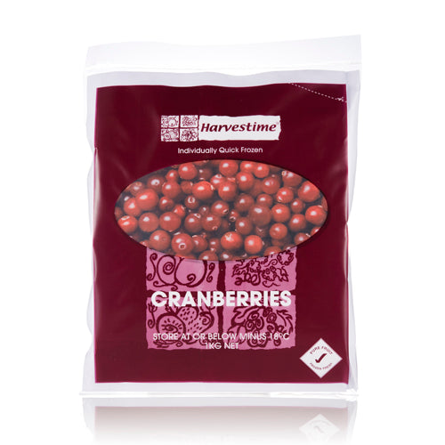 Cranberries Frozen 1kg Bag Harvestime