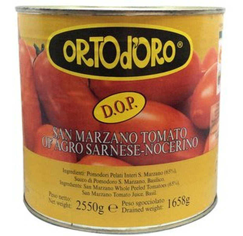 San Marzano Tomatoes Whole Peeled  2.55kg x 3 (Sold in Carton only) Orto D'Oro/Agri Genus
