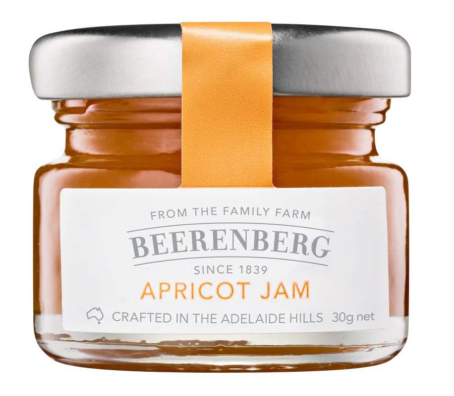 Apricot Jam 30g x 60 Carton Glass Jars Beerenberg