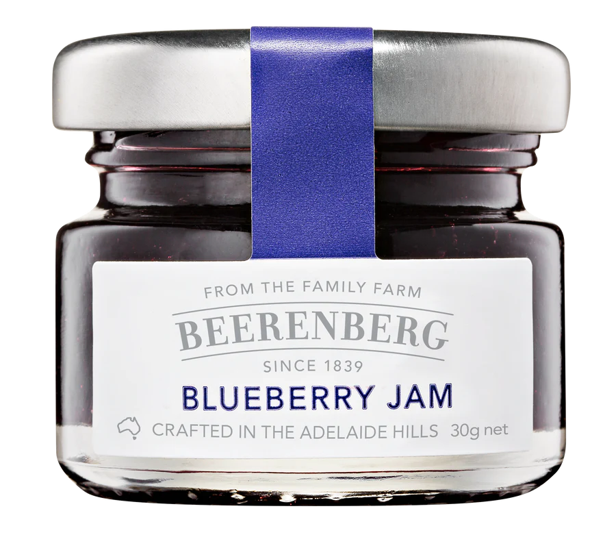 Blueberry Jam 30g x 60 Carton Glass Jars Beerenberg