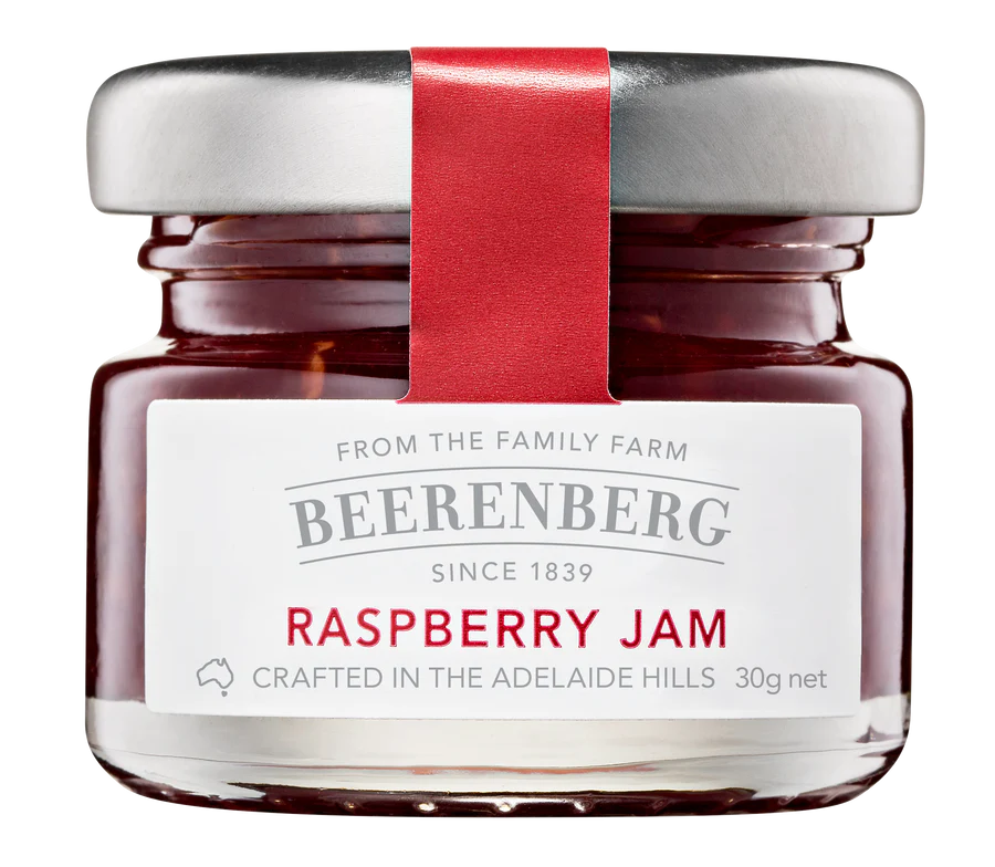 Raspberry Jam 30g x 60 Carton Glass Jars Beerenberg