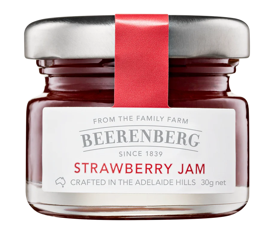 Strawberry Jam 30g x 60 Carton Glass Jars Beerenberg