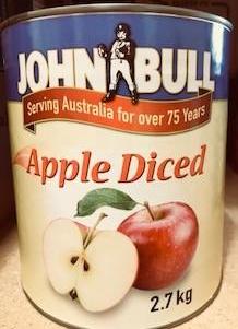 Apple Diced in Syrup A9 Tin John Bull
