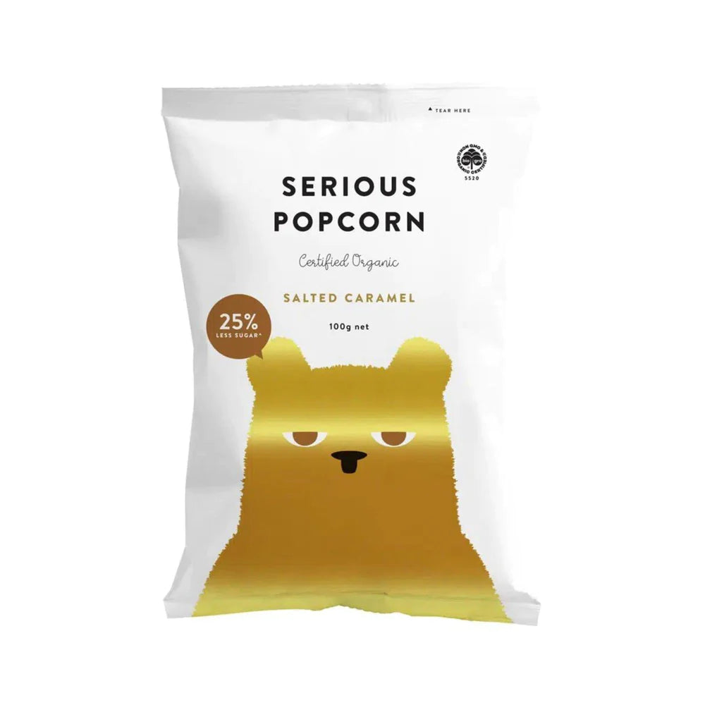 Salted Caramel Popcorn 70gm Bags x 12 Carton Serious Popcorn