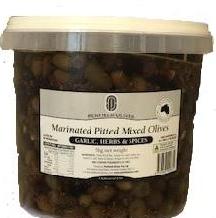 Marinated Pitted Mixed Olives 5kg Penfields (Garlic, Herb and Spices)