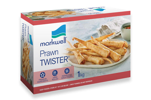 Prawn Twisters 1 kg (43pc) Markwell Foods