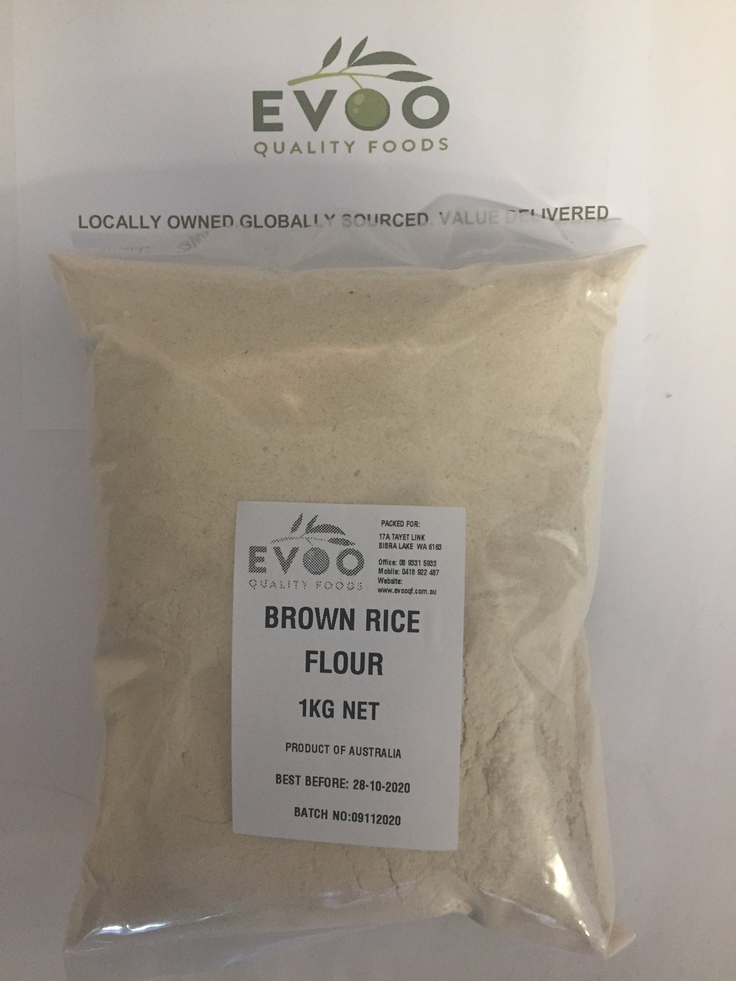 Rice Flour Course GF 5kg Bag Evoo QF