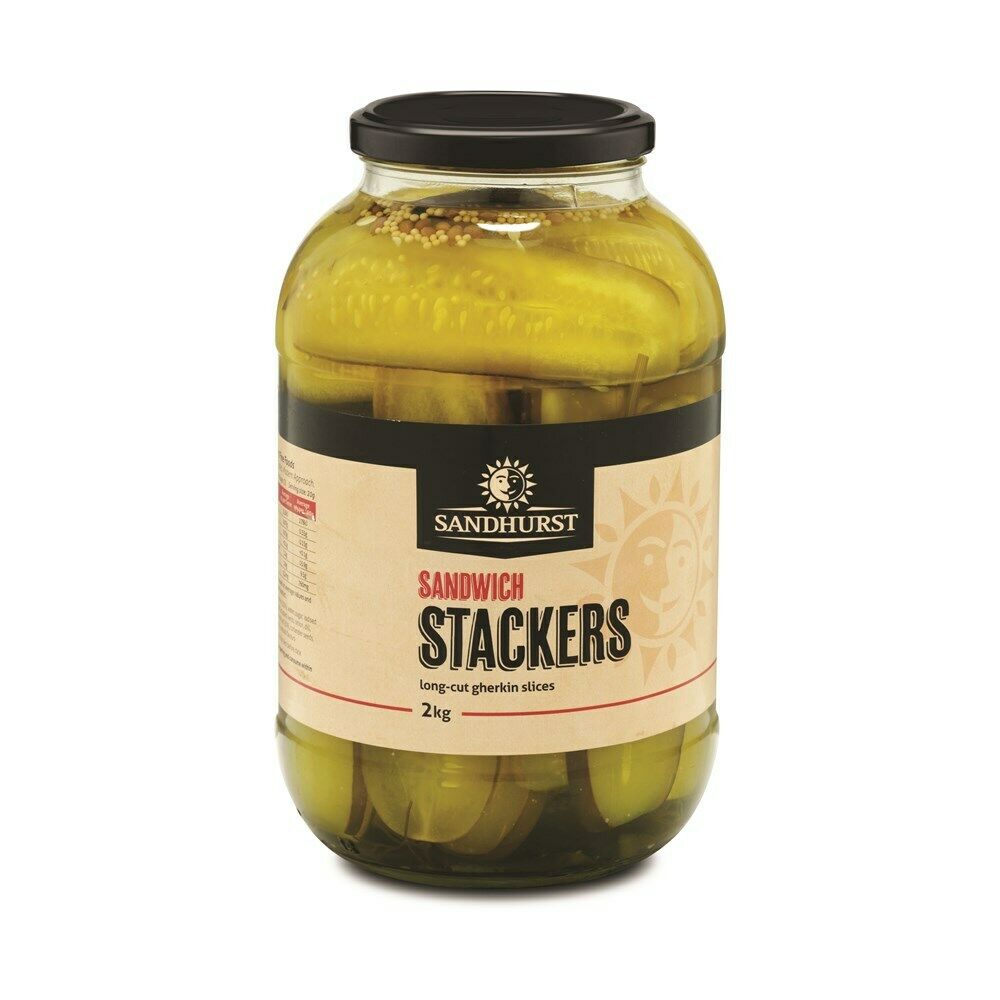 Gherkins Sliced - Sandwich Stackers 2kg Sandhurst