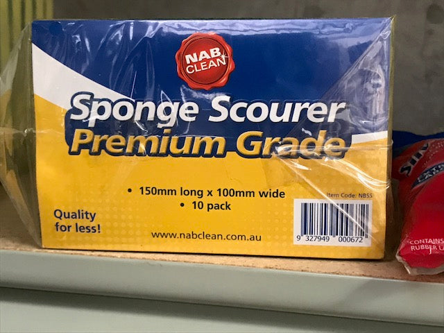 Sponge Scourer 100 x 150mm (10 Pack)   NAB