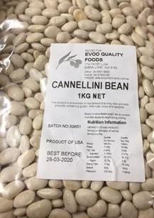 Cannellini White Beans Dried 1kg Bag Evoo QF