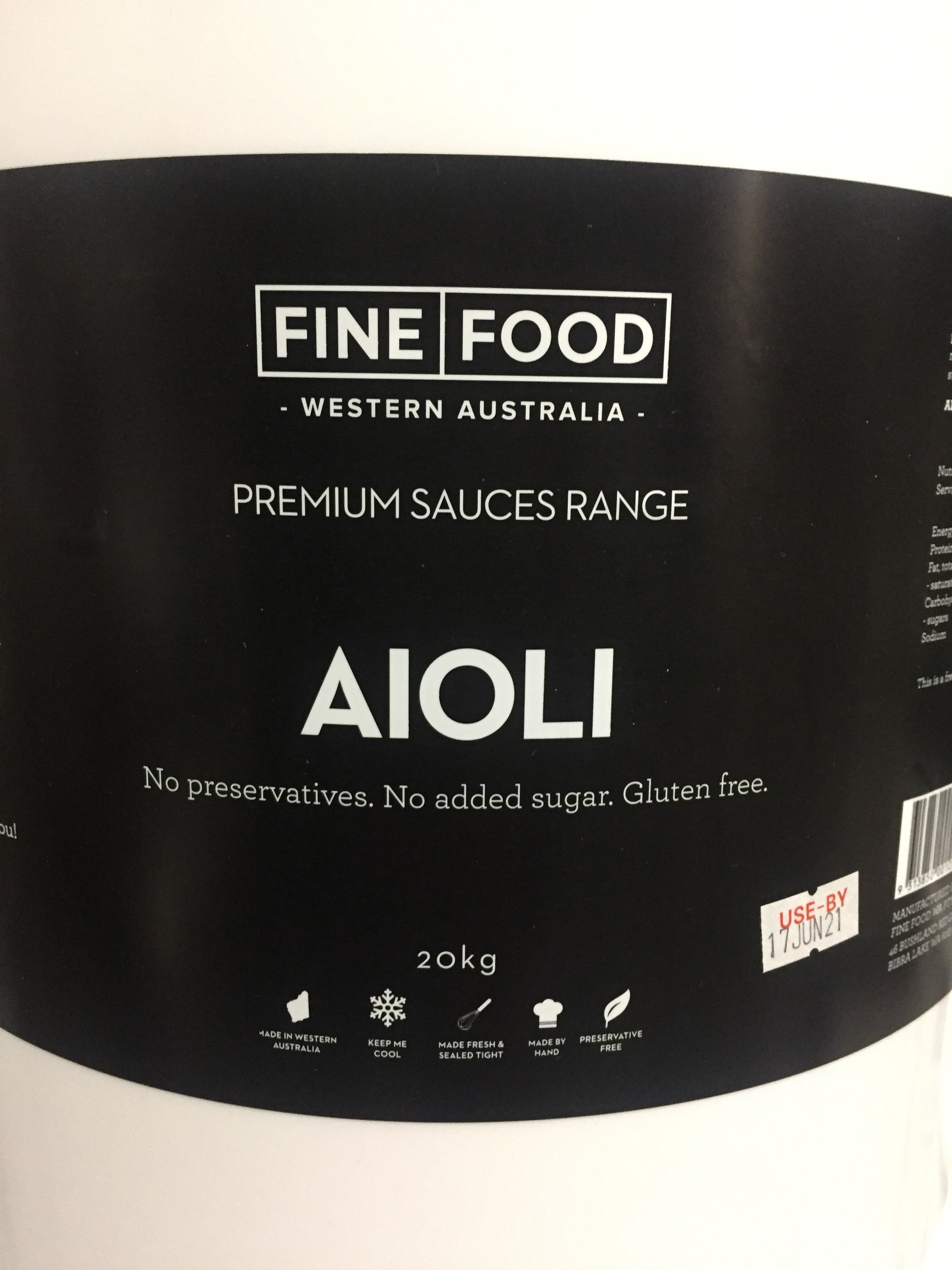 Aioli GF 20kg Tub Fine Food WA