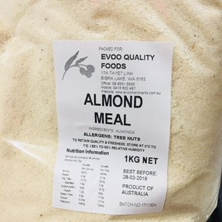 Almond Meal 1kg Bag Evoo QF