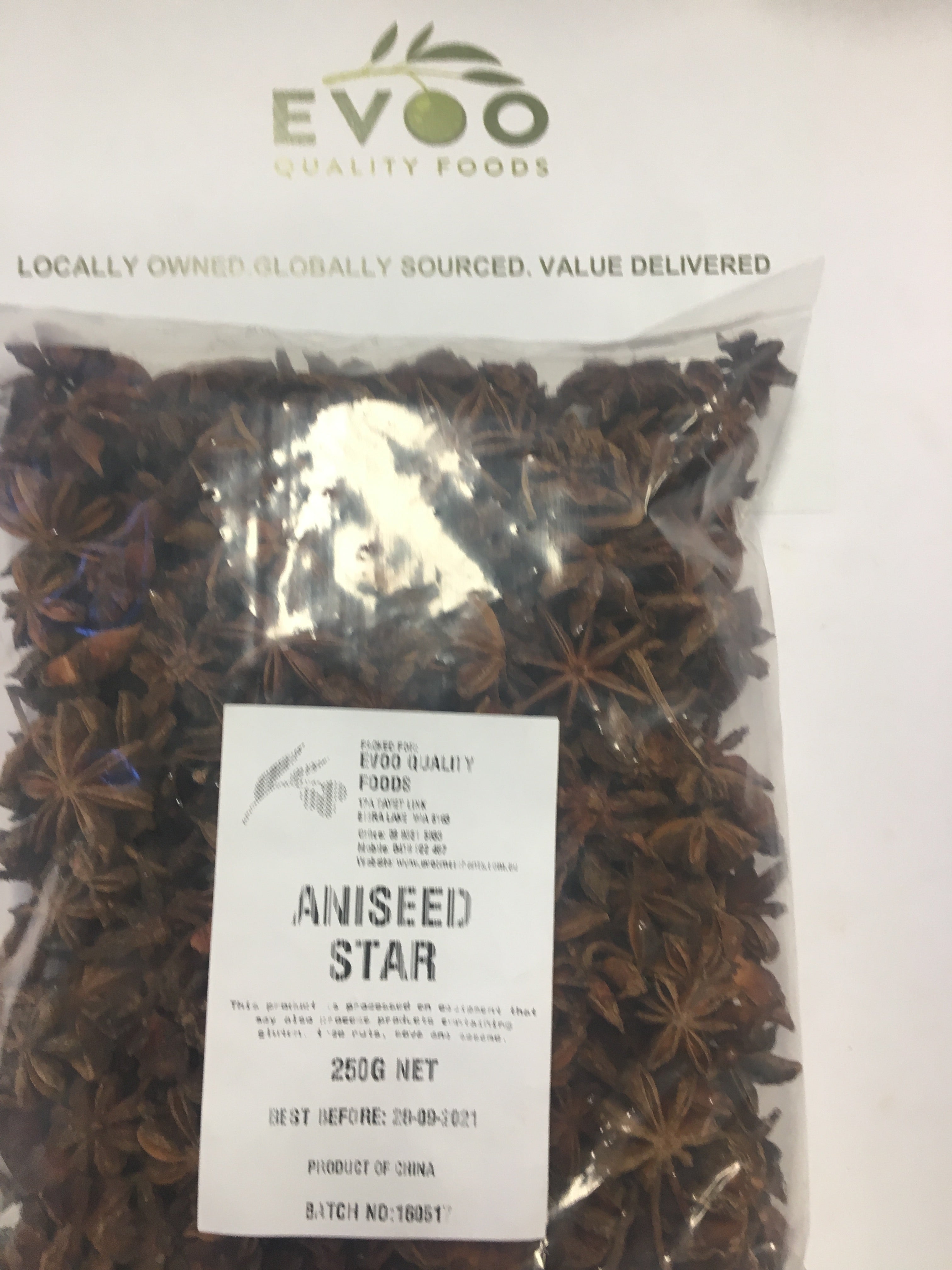 Star Anise Whole 500g Bag EVOO