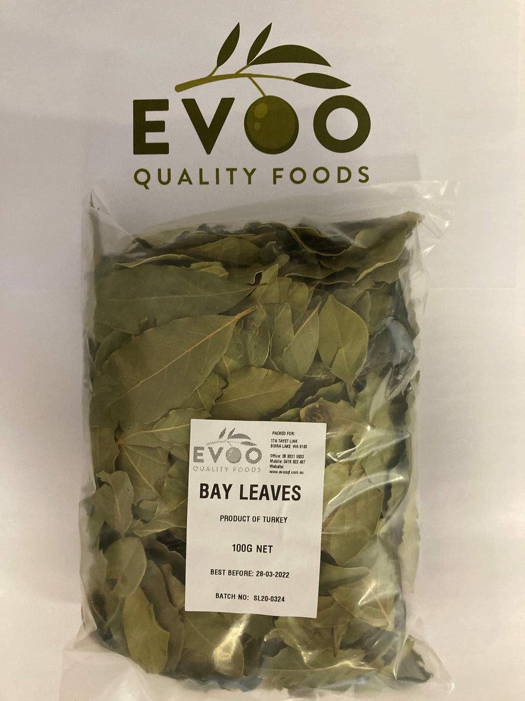 Bay Leaves Dried 100g Evoo QF