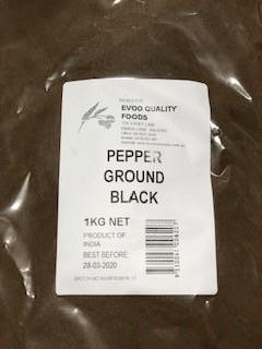 Black Pepper Ground 1kg Bag Evoo QF