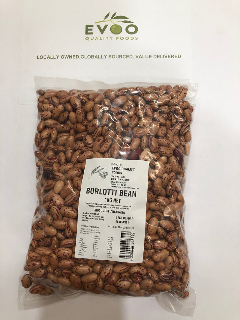 Borlotti Beans Dried 1kg Bag Evoo QF
