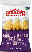 Potato Chips Malt Vinegar & Sea Salt 142g x 12 Boulder Canyon Sold as carton (pre order)