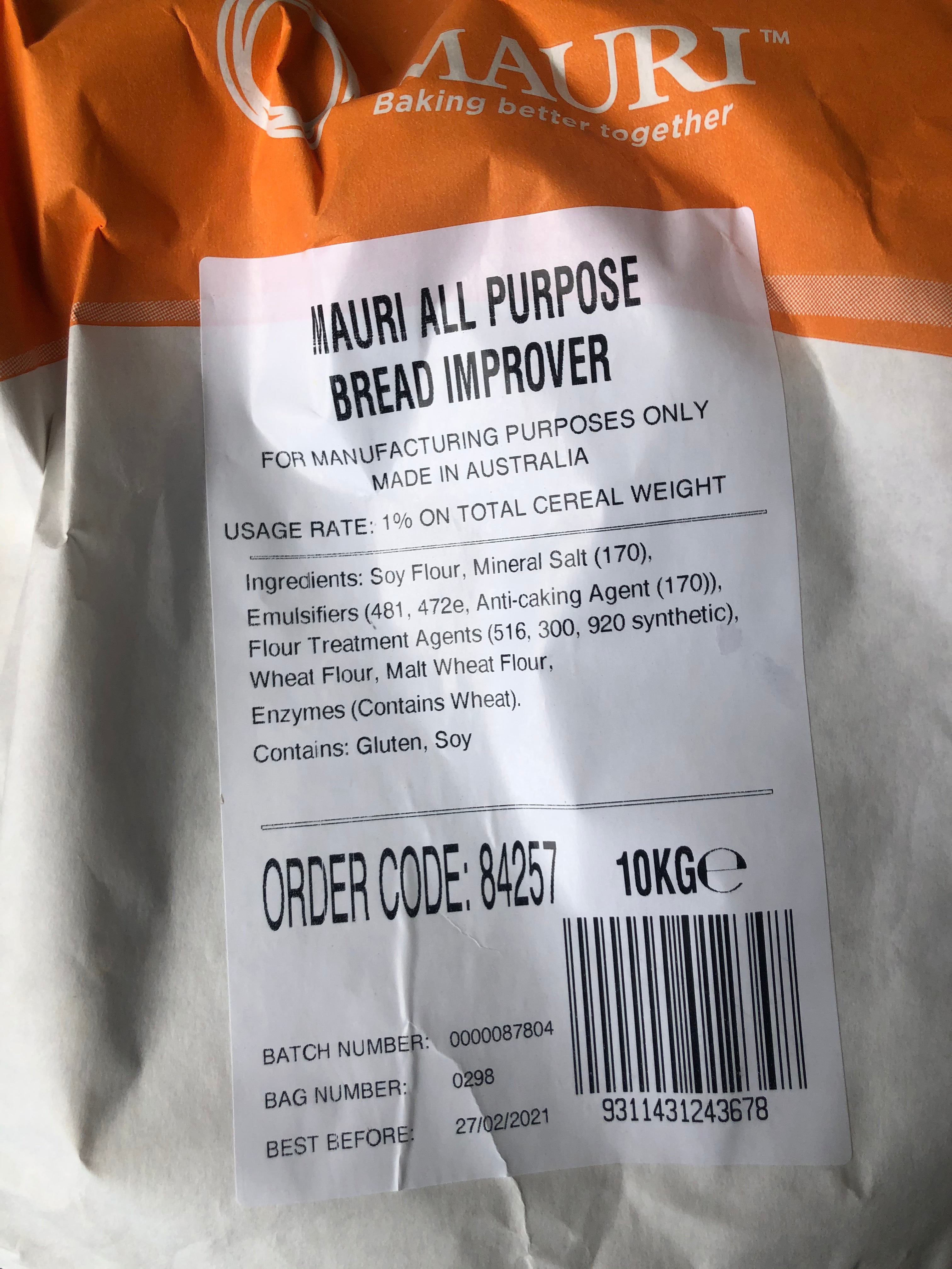 Bread Improver 10kg bag Mauri