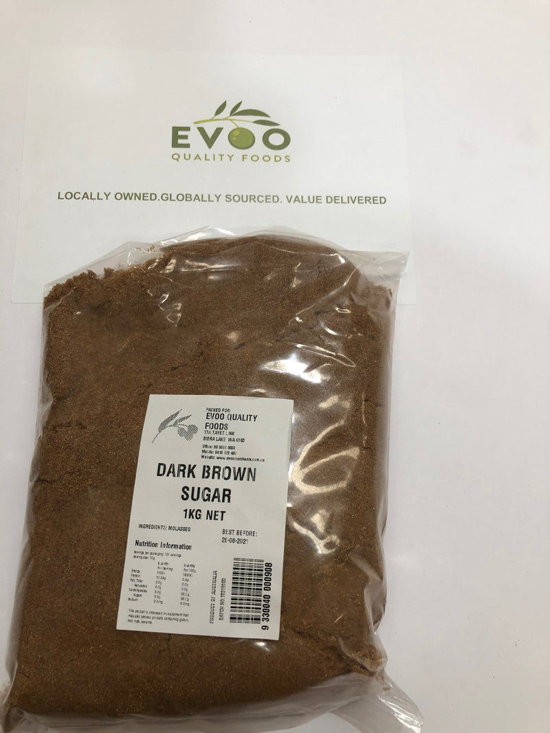 Dark Brown Sugar 1kg Bag Evoo QF