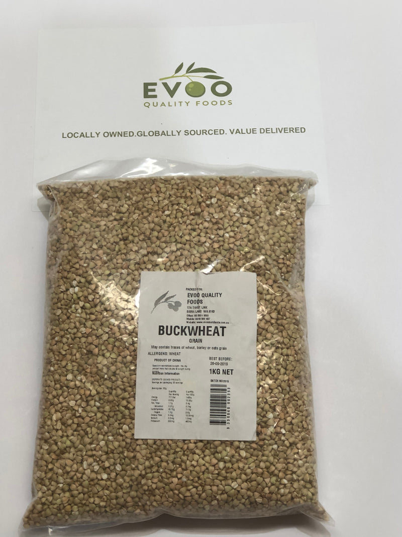 Buckwheat Whole Grain 1kg Bag Evoo QF