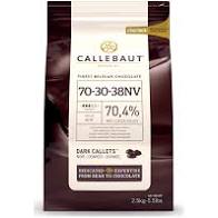 Belgian Dark Chocolate Callets 70.5% Cocoa Callebaut 2.5kg bag