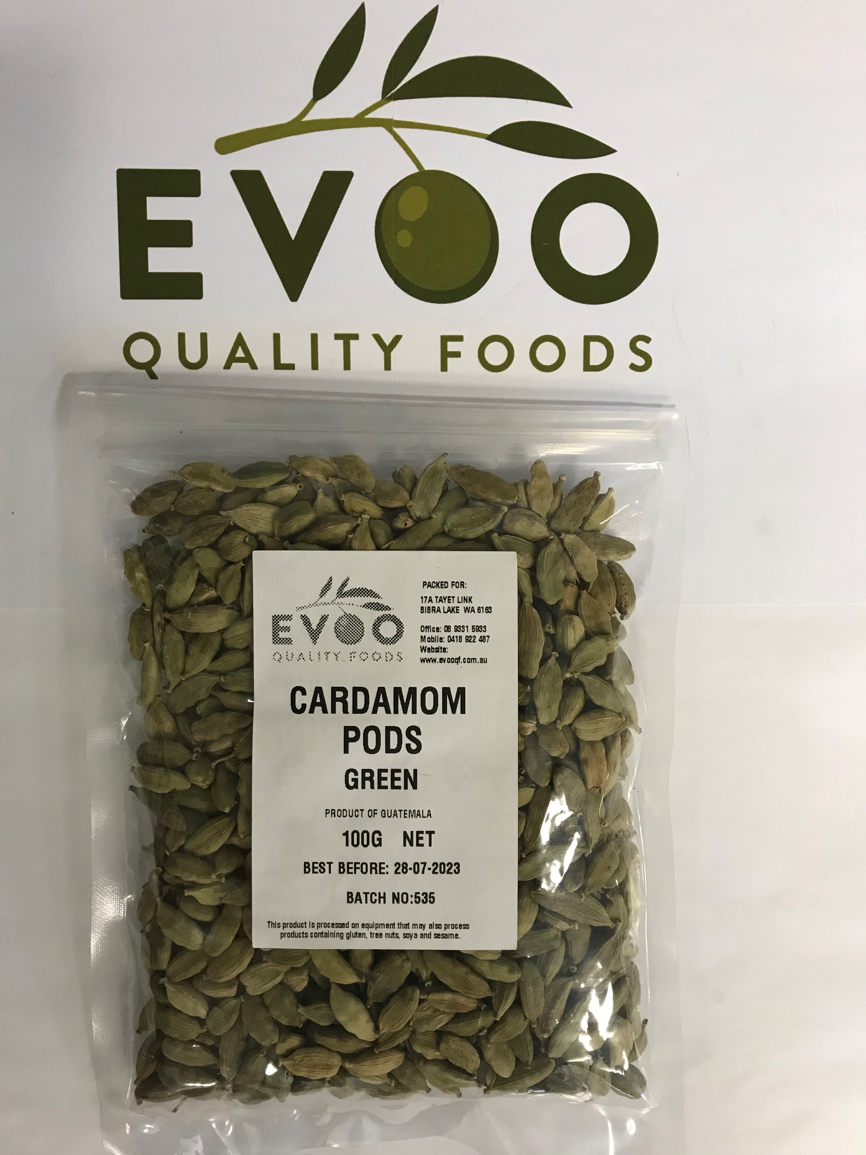 Cardamom Pods 100g Evoo QF