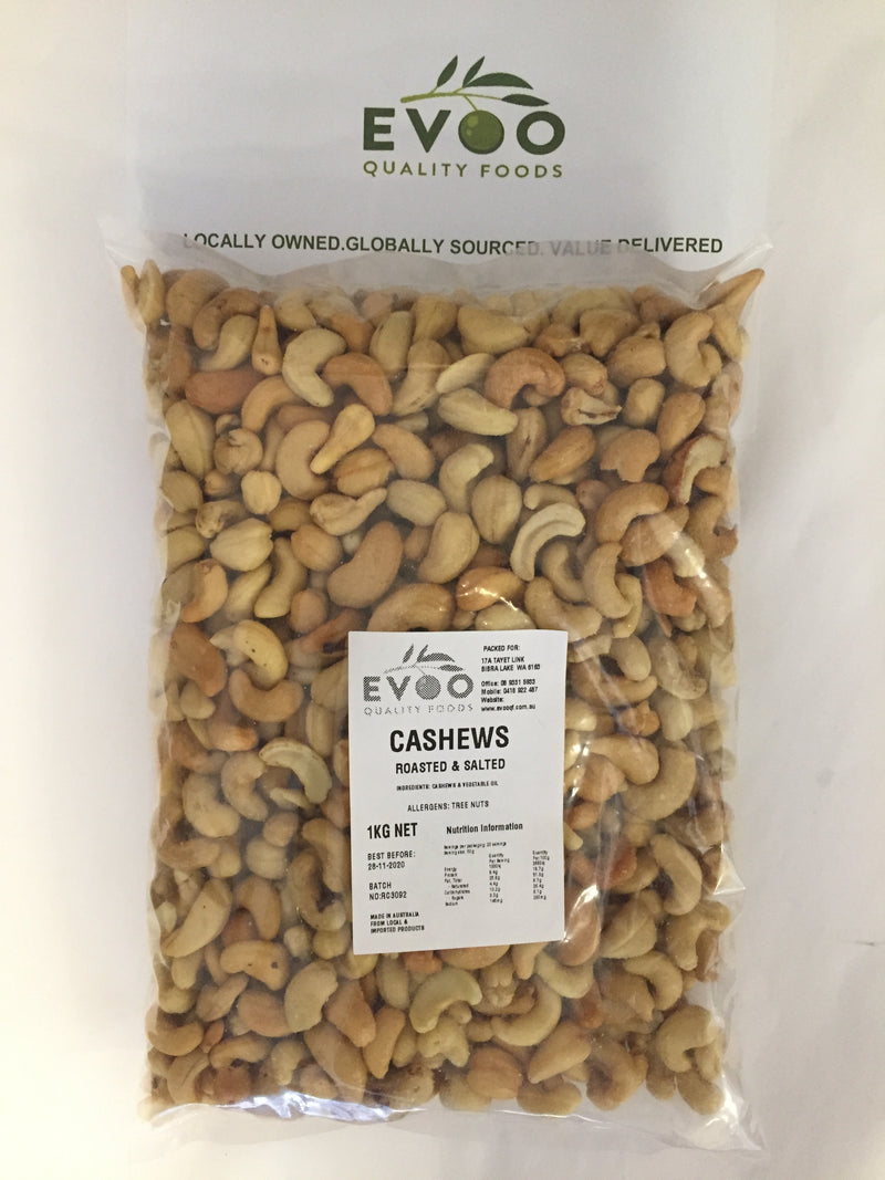 Cashew Roasted & Salted 1kg Evoo QF
