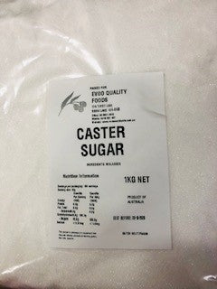 Caster Sugar 1kg Bag Evoo QF