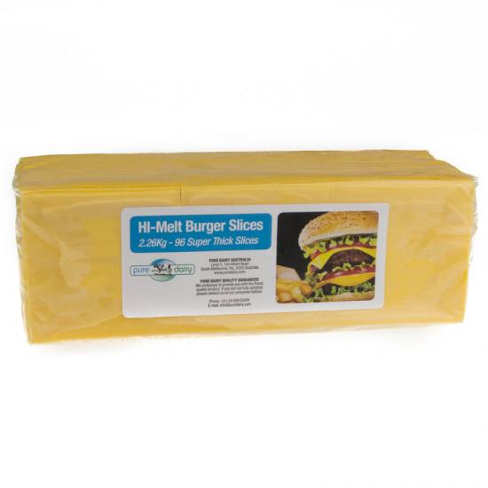 Cheese Hi Melt Burger Slices 2.26kg (96pc) Pure Dairy