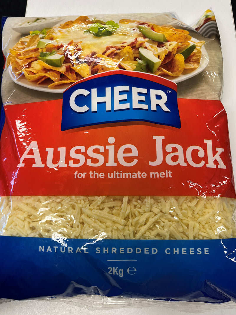 Aussie Jack (Shredded HI Melt Cheese) 2kg Packet Cheer (Australian) (D)