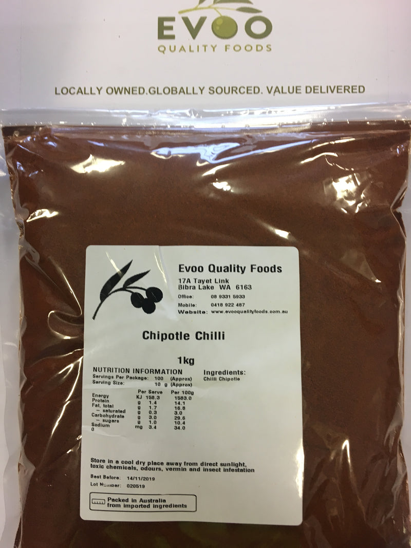 Chipotle Chilli Powder 1kg Bag Evoo QF