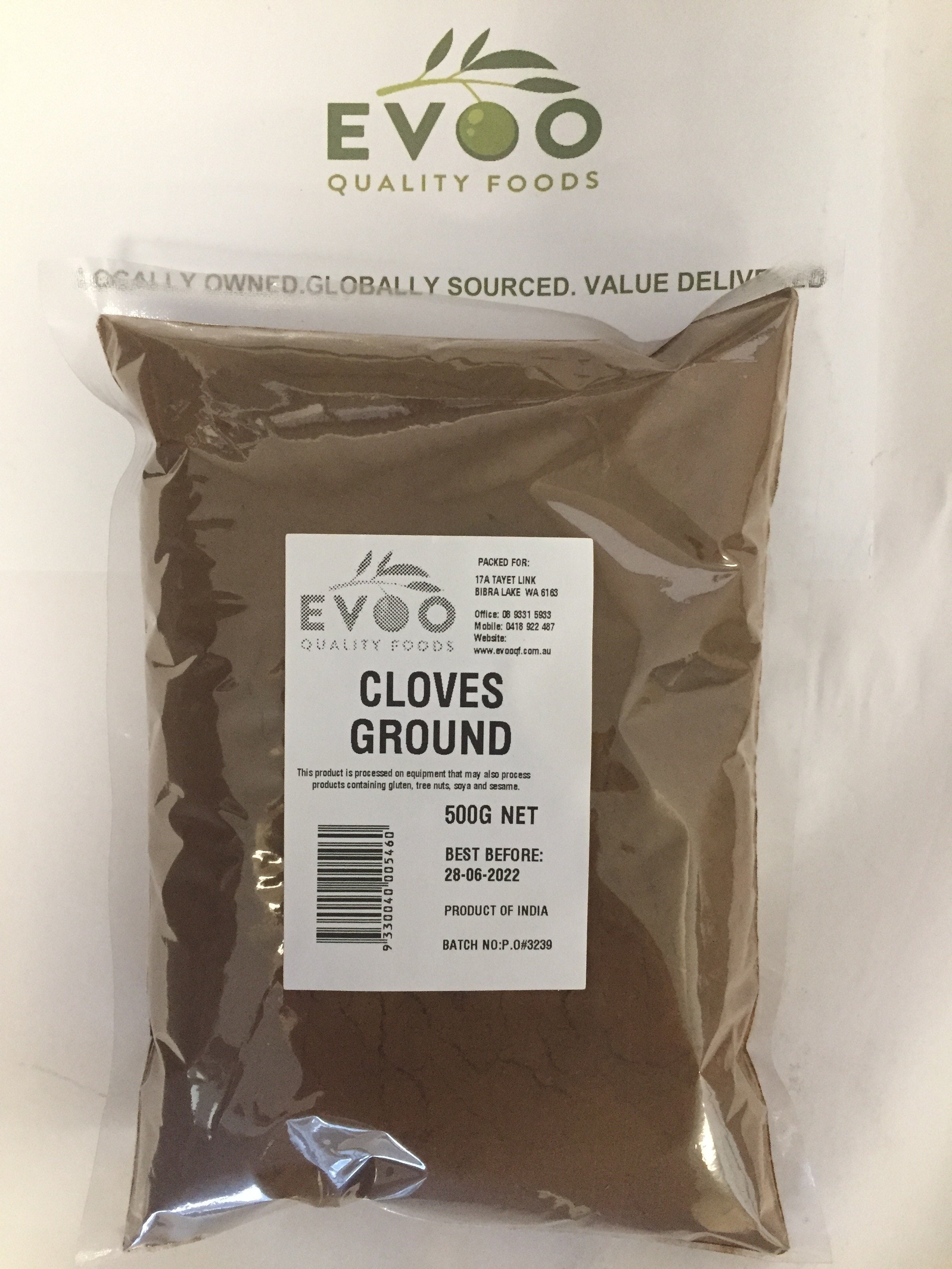 Cloves ground 500gm bag Evoo QF