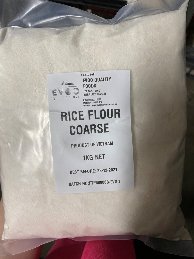 Rice Flour Coarse GF 1kg Evoo QF