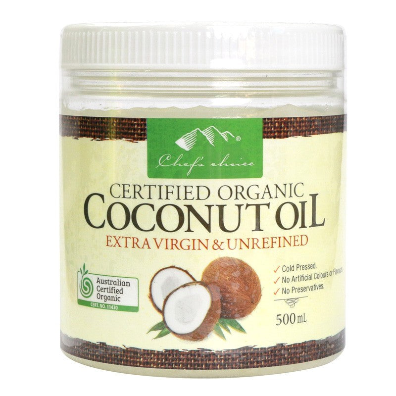 Coconut Oil Extra Virgin Organic 500ml Chefs Choice