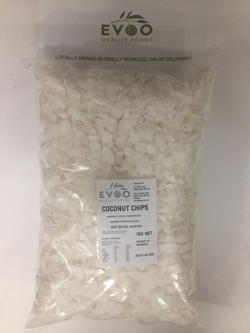 Coconut Chips Shaved/ Flakes 1kg Bag Evoo QF