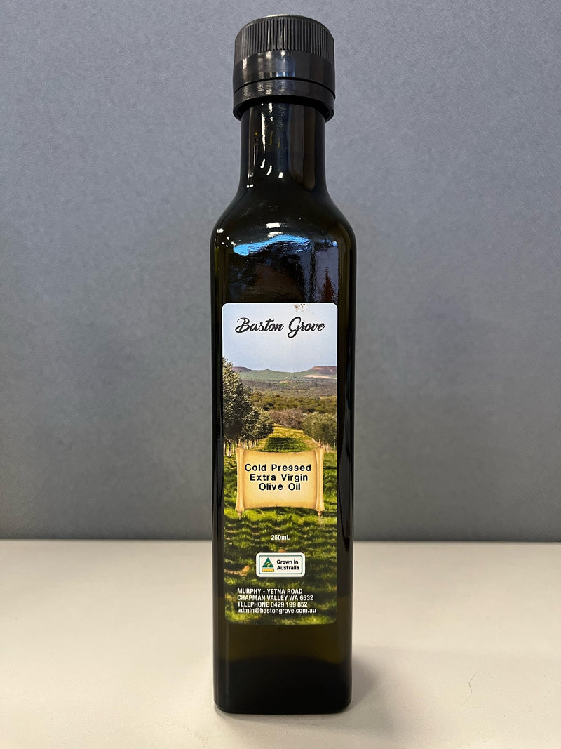 Extra Virgin Olive Oil Cold Pressed 250mL Bottle Baston Grove (Produced Locally)