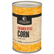 Corn Creamed 410g Tin Sandhurst