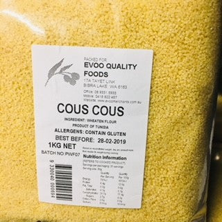 Couscous Fine 1kg Bag Evoo QF