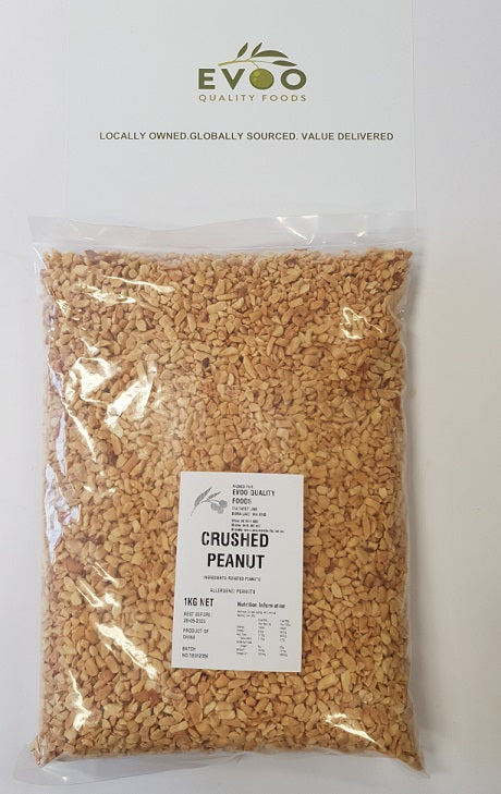 Peanuts Dry Roasted Crushed 1kg Evoo QF