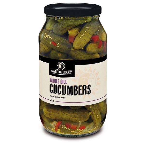 Whole Dill Cucumbers 1.9kg (2kg) Jar Sandhurst