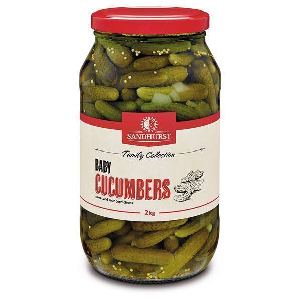 Baby Cucumbers Cornichons 1.9kg Sandhurst